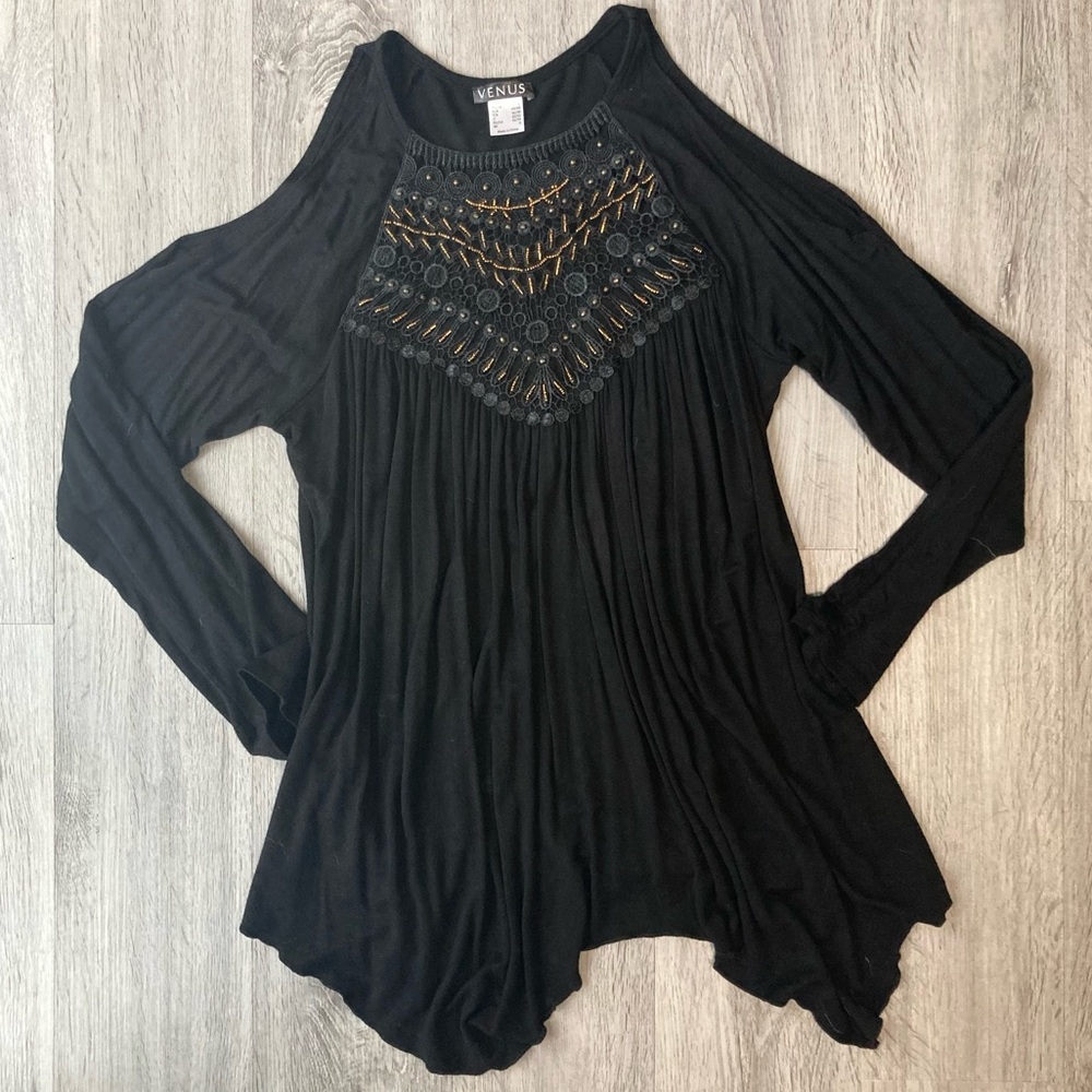 Long Sleeve Cold Shoulder Women’s Top